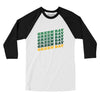 Green Bay Vintage Repeat Men/Unisex Raglan 3/4 Sleeve T-Shirt-White|Black-Allegiant Goods Co. Vintage Sports Apparel