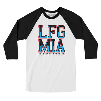 Lfg Mia Men/Unisex Raglan 3/4 Sleeve T-Shirt-Allegiant Goods Co. Vintage Sports Apparel