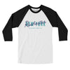 Rochester Overprint Men/Unisex Raglan 3/4 Sleeve T-Shirt-White|Black-Allegiant Goods Co. Vintage Sports Apparel
