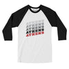 Athens Vintage Repeat Men/Unisex Raglan 3/4 Sleeve T-Shirt-White|Black-Allegiant Goods Co. Vintage Sports Apparel
