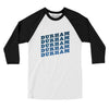 Durham Vintage Repeat Men/Unisex Raglan 3/4 Sleeve T-Shirt-White|Black-Allegiant Goods Co. Vintage Sports Apparel