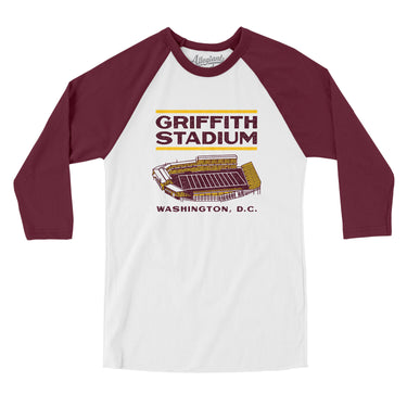 Griffith Stadium Men/Unisex Raglan 3/4 Sleeve T-Shirt-Allegiant Goods Co. Vintage Sports Apparel