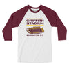 Griffith Stadium Men/Unisex Raglan 3/4 Sleeve T-Shirt-White|Maroon-Allegiant Goods Co. Vintage Sports Apparel
