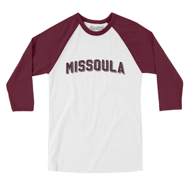 Missoula Varsity Men/Unisex Raglan 3/4 Sleeve T-Shirt-Allegiant Goods Co. Vintage Sports Apparel