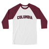 Columbia South Carolina Varsity Men/Unisex Raglan 3/4 Sleeve T-Shirt-White|Maroon-Allegiant Goods Co. Vintage Sports Apparel