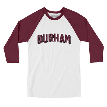 Durham Varsity Men/Unisex Raglan 3/4 Sleeve T-Shirt-Allegiant Goods Co. Vintage Sports Apparel