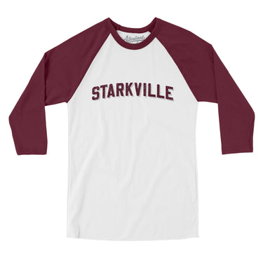 Starkville Varsity Men/Unisex Raglan 3/4 Sleeve T-Shirt-Allegiant Goods Co. Vintage Sports Apparel