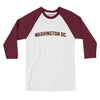 Washington Dc Varsity Men/Unisex Raglan 3/4 Sleeve T-Shirt-White|Maroon-Allegiant Goods Co. Vintage Sports Apparel