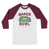 Baker Bowl Men/Unisex Raglan 3/4 Sleeve T-Shirt-Allegiant Goods Co. Vintage Sports Apparel