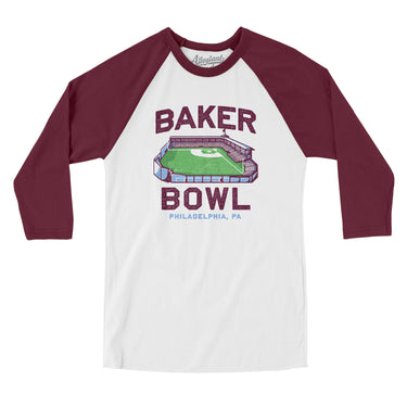 Baker Bowl Men/Unisex Raglan 3/4 Sleeve T-Shirt-Allegiant Goods Co. Vintage Sports Apparel