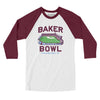 Baker Bowl Men/Unisex Raglan 3/4 Sleeve T-Shirt-White|Maroon-Allegiant Goods Co. Vintage Sports Apparel