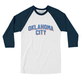 Oklahoma City Varsity Men/Unisex Raglan 3/4 Sleeve T-Shirt-Allegiant Goods Co. Vintage Sports Apparel