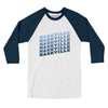 Nashville Vintage Repeat Men/Unisex Raglan 3/4 Sleeve T-Shirt-White|Navy-Allegiant Goods Co. Vintage Sports Apparel