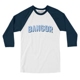 Bangor Maine Varsity Men/Unisex Raglan 3/4 Sleeve T-Shirt-Allegiant Goods Co. Vintage Sports Apparel
