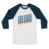 Ann Arbor Vintage Repeat Men/Unisex Raglan 3/4 Sleeve T-Shirt-White|Navy-Allegiant Goods Co. Vintage Sports Apparel