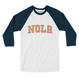 Nola Varsity Men/Unisex Raglan 3/4 Sleeve T-Shirt-Allegiant Goods Co. Vintage Sports Apparel