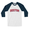 Boston Varsity Men/Unisex Raglan 3/4 Sleeve T-Shirt-White|Navy-Allegiant Goods Co. Vintage Sports Apparel