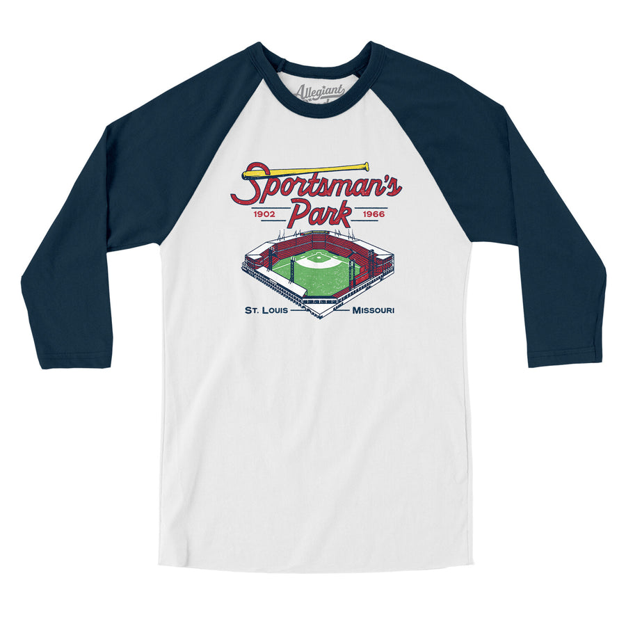 Sportsmans Park St. Louis Men/Unisex Raglan 3/4 Sleeve T-Shirt - Allegiant  Goods Co.