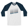 New York Vintage Repeat Men/Unisex Raglan 3/4 Sleeve T-Shirt-White|Navy-Allegiant Goods Co. Vintage Sports Apparel