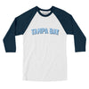 Tampa Bay Varsity Men/Unisex Raglan 3/4 Sleeve T-Shirt-White|Navy-Allegiant Goods Co. Vintage Sports Apparel
