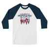 I’m Just Here For The Presidents Race Men/Unisex Raglan 3/4 Sleeve T-Shirt-White|Navy-Allegiant Goods Co. Vintage Sports Apparel