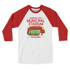 Kansas City Municipal Stadium Men/Unisex Raglan 3/4 Sleeve T-Shirt-White|Red-Allegiant Goods Co. Vintage Sports Apparel