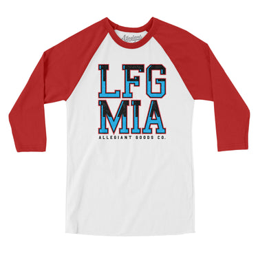 Lfg Mia Men/Unisex Raglan 3/4 Sleeve T-Shirt-Allegiant Goods Co. Vintage Sports Apparel