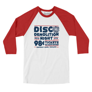 Disco Demolition Night Men/Unisex Raglan 3/4 Sleeve T-Shirt-Allegiant Goods Co. Vintage Sports Apparel