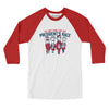 I’m Just Here For The Presidents Race Men/Unisex Raglan 3/4 Sleeve T-Shirt-White|Red-Allegiant Goods Co. Vintage Sports Apparel