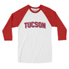 Tucson Varsity Men/Unisex Raglan 3/4 Sleeve T-Shirt-White|Red-Allegiant Goods Co. Vintage Sports Apparel