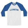 Lexington Varsity Men/Unisex Raglan 3/4 Sleeve T-Shirt-White|True Royal-Allegiant Goods Co. Vintage Sports Apparel