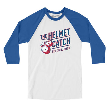 The Helmet Catch Men/Unisex Raglan 3/4 Sleeve T-Shirt-Allegiant Goods Co. Vintage Sports Apparel