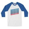 Houston Vintage Repeat Men/Unisex Raglan 3/4 Sleeve T-Shirt-White|True Royal-Allegiant Goods Co. Vintage Sports Apparel