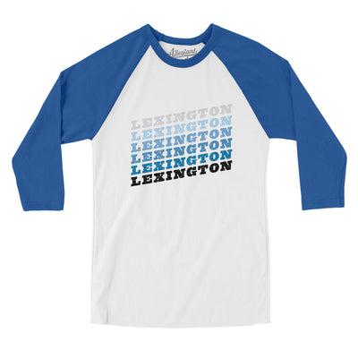 Lexington Vintage Repeat Men/Unisex Raglan 3/4 Sleeve T-Shirt-White|True Royal-Allegiant Goods Co. Vintage Sports Apparel