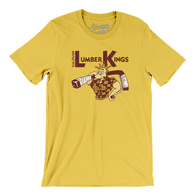 Saginaw Lumberkings Men/Unisex T-Shirt-Yellow-Allegiant Goods Co. Vintage Sports Apparel